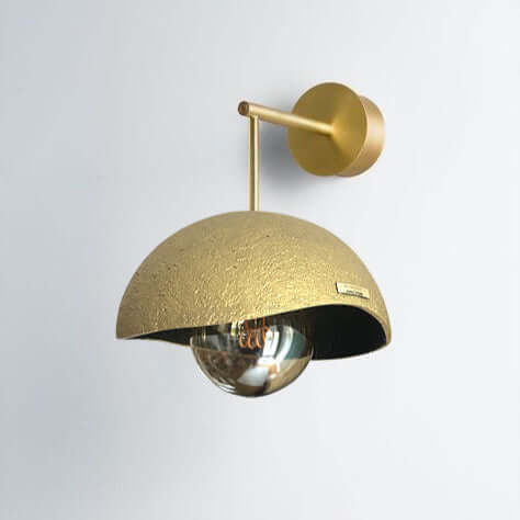 handcrafted lightweight concrete pendant lamp Sculptural ceiling light Lunar artistic lighting piece