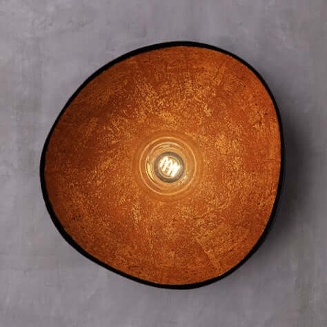 handcrafted lightweight concrete pendant lamp Sculptural ceiling light Lunar artistic lighting piece