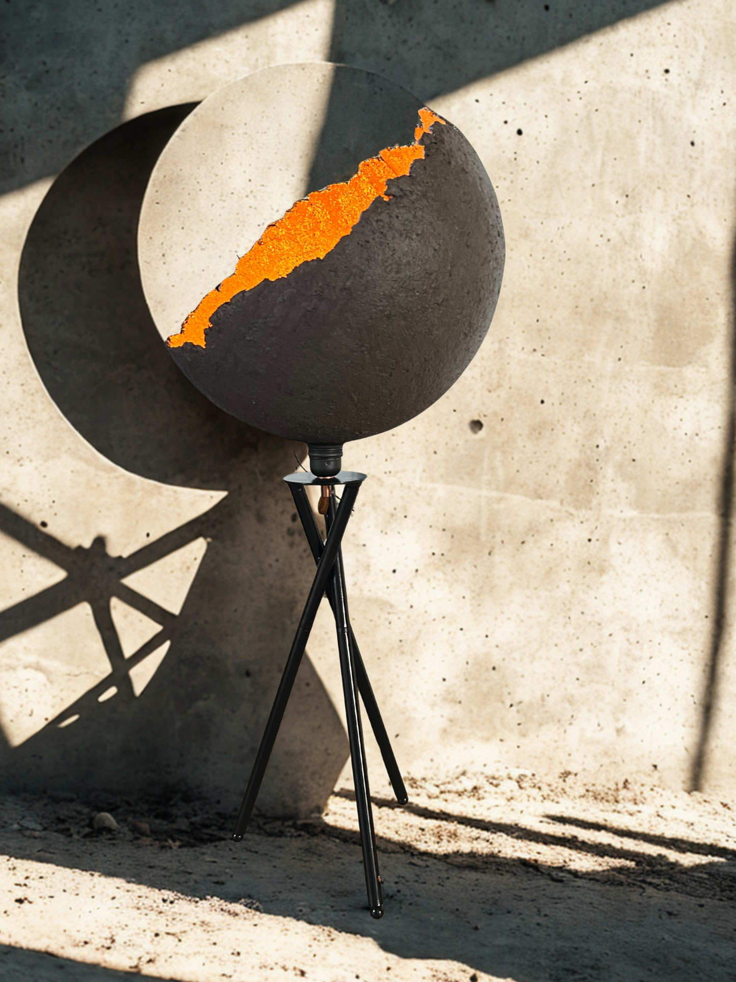 Nebula67 – skulpturalna betonska podna lampa s ručno modeliranim sjenilom | One of One