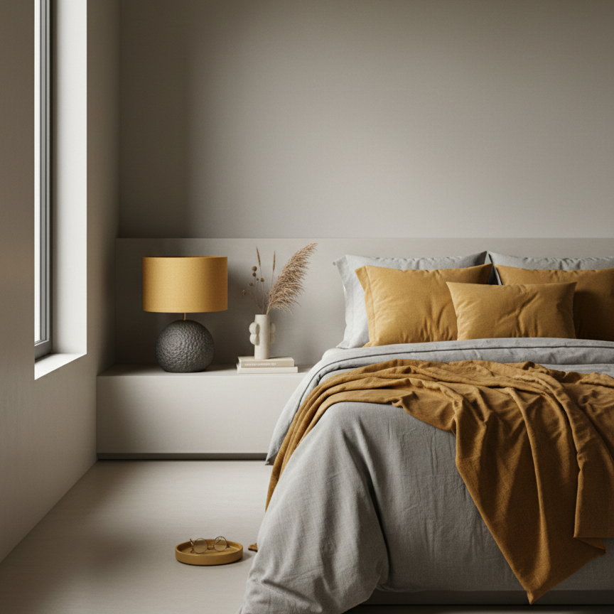 Modern interior styling with Orb 50 concrete table lamp
