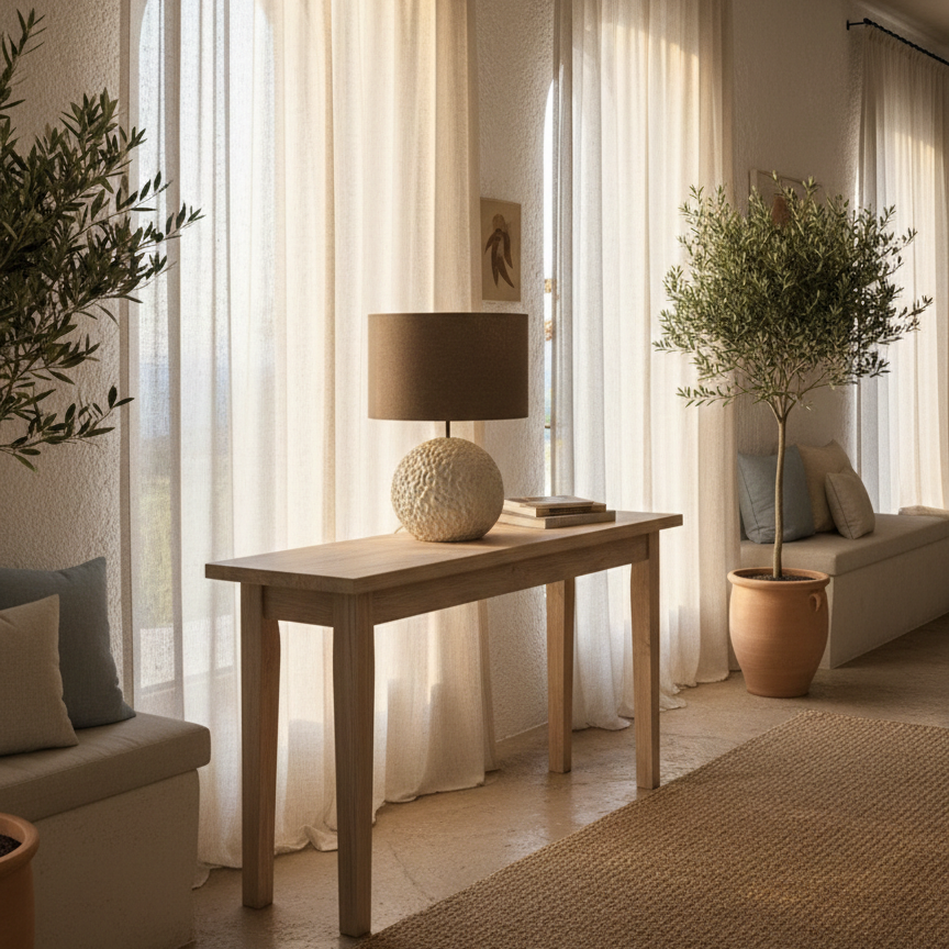 Orb 50 u boji stone – betonska stolna lampa sa smeđim sjenilom od vune | Monolith kolekcija