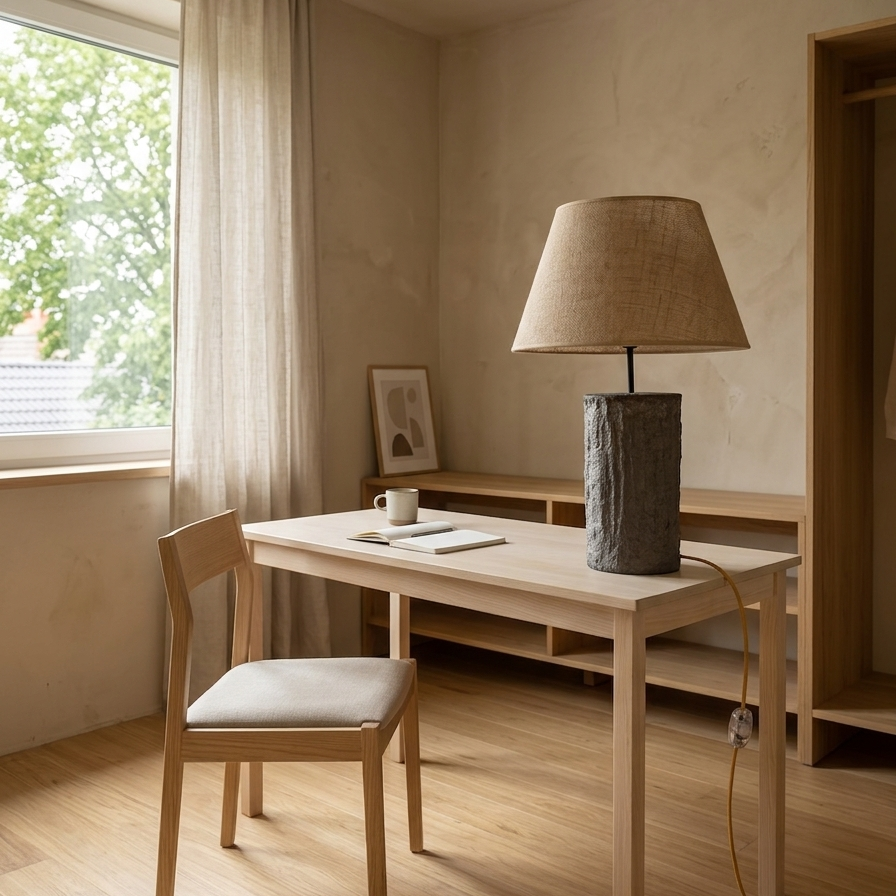 Minimalistička betonska podna lampa s toplim sjenilom